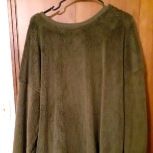 Fuzzy olive green sweater